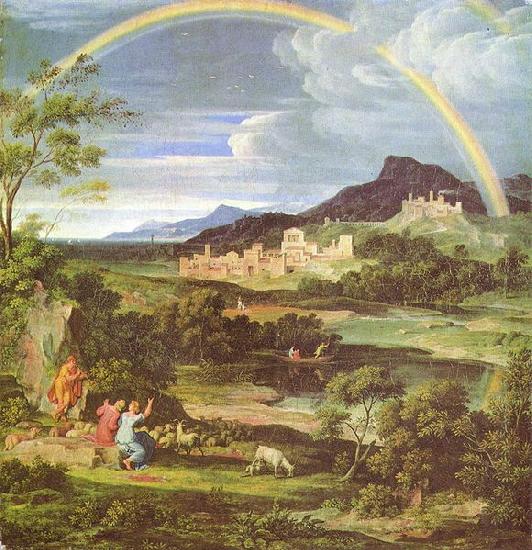 Koch, Joseph Anton Heroische Landschaft mit dem Regenbogen Norge oil painting art